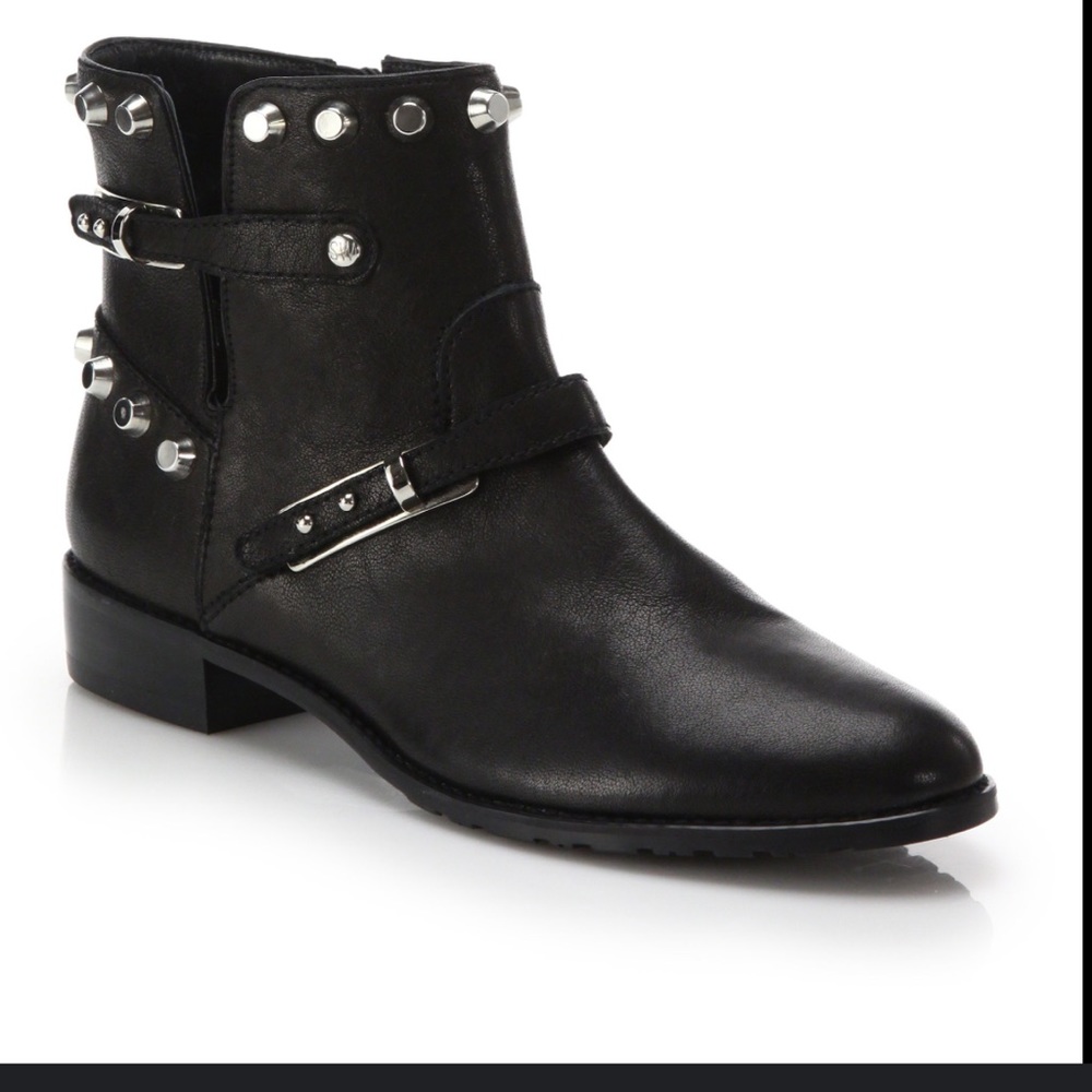 Go West Studded Leather Ankle Boots